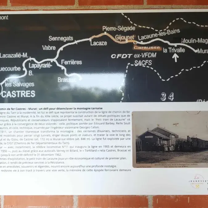 Un panneau retrace ici l’histoire du Petit Train