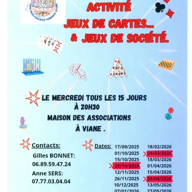 Activité Jeux de Cartes et de Société_Viane