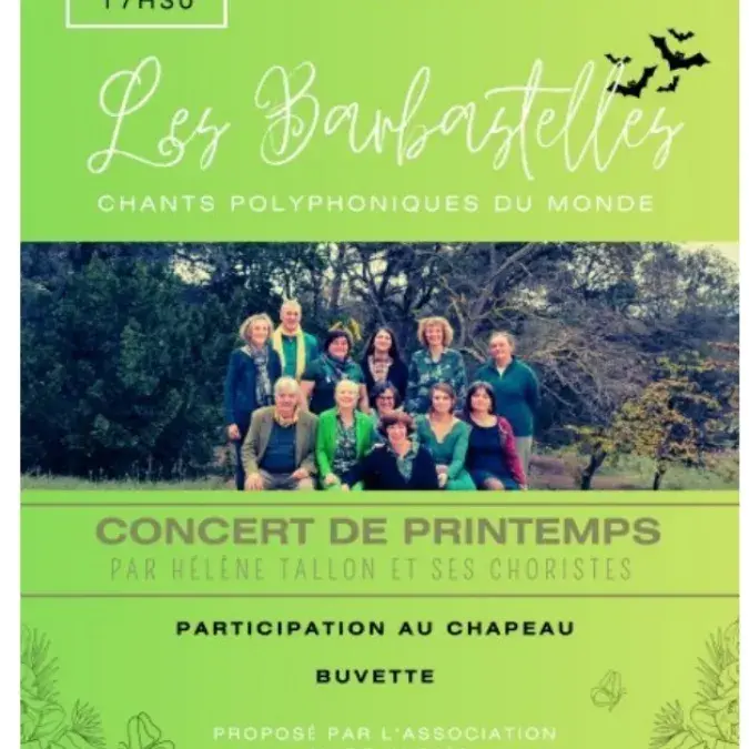 Concert de printemps : "Les Barbastelles"_Fraisse-sur-Agout