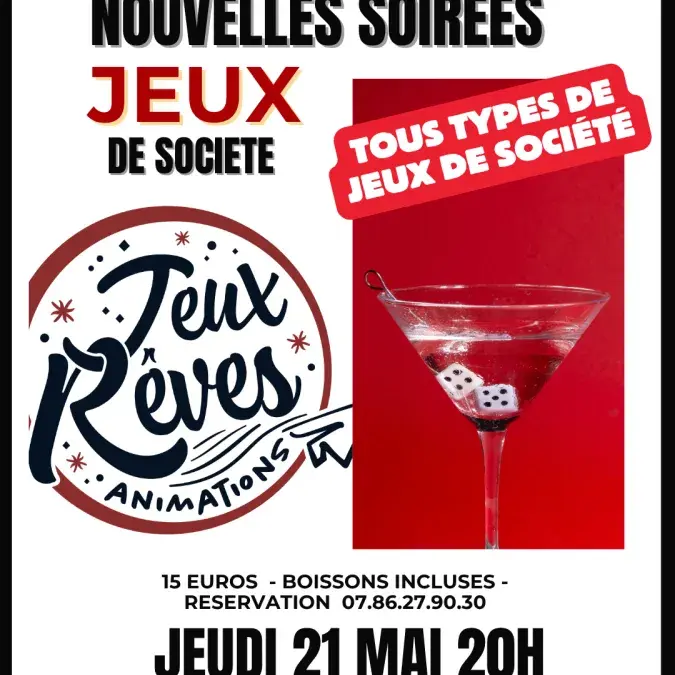 Nouvelles soirées jeux de société